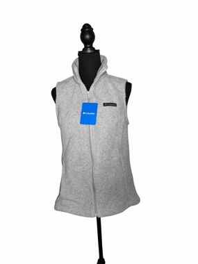 Columbia Light Gray Women's Fleece Vest Petite Small